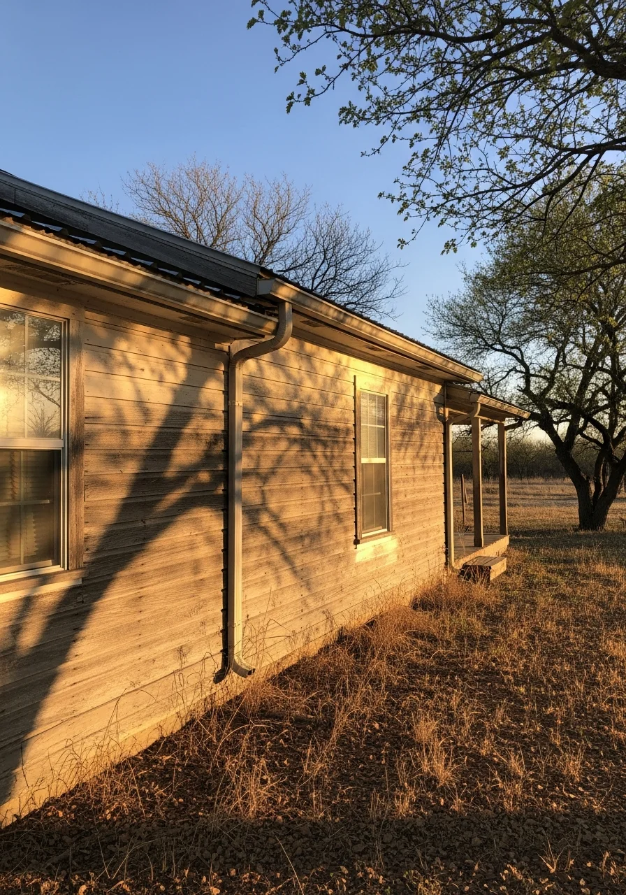 Close-up of a rural Atascosa County home with agricultural setting and natural features.